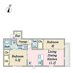 ハイツニュースター 2LDKの間取図画像