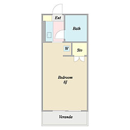 ヒュッテ丸山 ワンルームの間取図画像