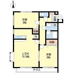 フォルクローレ 2LDKの間取図画像