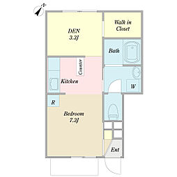 エスペランサ 1階ワンルームの間取り