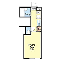 アトレ氷川台 1階1Kの間取り
