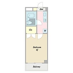 あかるハイム17 1Kの間取図画像