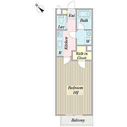 プリマヴェーラ 1Kの間取図画像