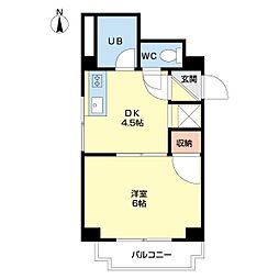プロムナード麻生 1DKの間取図画像