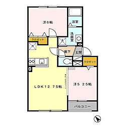プリミエールN24 2LDKの間取図画像