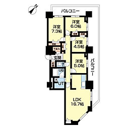 プレミスト琴似スカイクロスタワー 4LDKの間取図画像