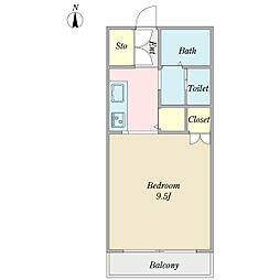 シャトーブラン17 2Kの間取図画像