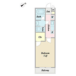 ルミエール 1Kの間取図画像