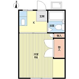 ハイツシミズ 1Kの間取図画像