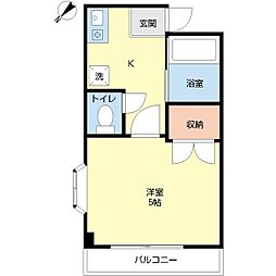 ハウスグローリー 1Kの間取図画像