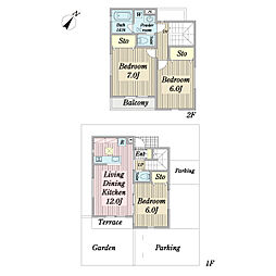 パーチェＡ 1階3LDKの間取り