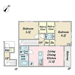 間取図画像 2LDK