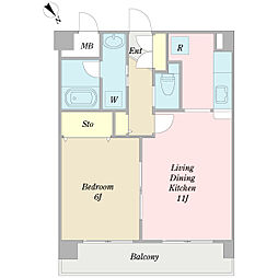 オーチャード 1LDKの間取図画像
