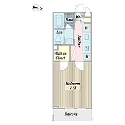 フレール柏A棟 1Kの間取図画像