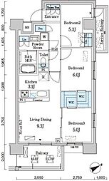 ベルヴュコート柏 3LDKの間取図画像
