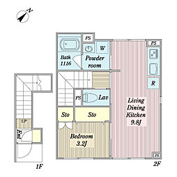 ｋｕｋｕｎａ−Ｋ 1階1LDKの間取り