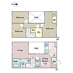 (仮称)飛田給3丁目計画新築工事 3LDKの間取図画像