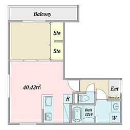 ＢＡＳＥ都立大 1階1LDKの間取り