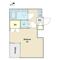 プロシード雪谷 1Kの間取図画像