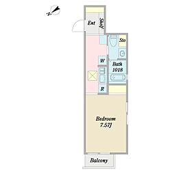 STELLAKITASENZOKU 1Kの間取図画像
