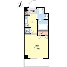 ヒロ自由が丘 1Kの間取図画像