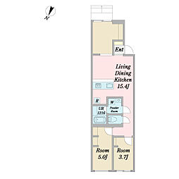 Lotus学芸大学 2LDKの間取図画像