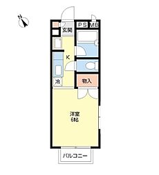 マリフルーレ 1階1Kの間取り