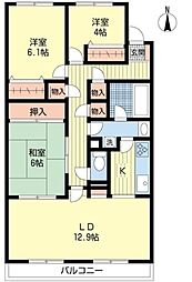 ヴィラ佐倉 3LDKの間取図画像