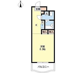 フォルチュナート成田 1Kの間取図画像