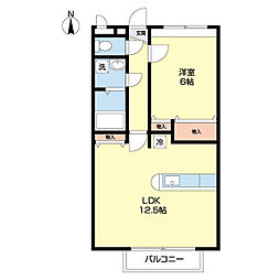 ファミーユ成田壱番館 1LDKの間取図画像