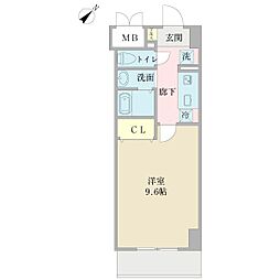 DOMANINARITA 1Kの間取図画像
