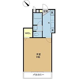 ルナーリア 1Kの間取図画像
