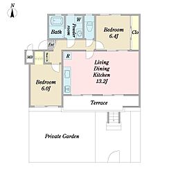 ソライエアイル草加氷川町C棟 2LDKの間取図画像