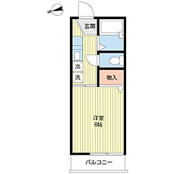 ラポール谷津A 1Kの間取図画像