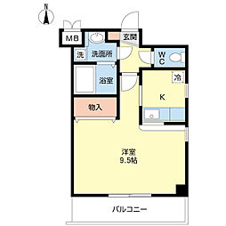 トレスリーオ ワンルームの間取図画像
