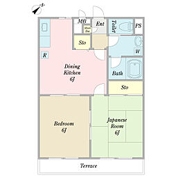 セントラルフォレスト5 2DKの間取図画像