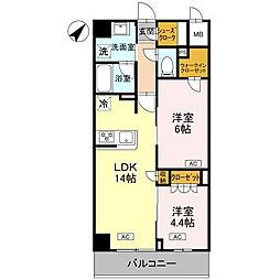 富士見市大字鶴馬マンション 2LDKの間取図画像