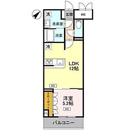 富士見市大字鶴馬マンション 1LDKの間取図画像