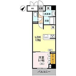 富士見市大字鶴馬マンション 1LDKの間取図画像