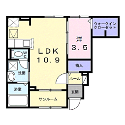 ベラヴィータ 1LDKの間取図画像