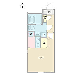 Ｂｒａｎｃｈｅ高円寺南 2階ワンルームの間取り