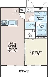 BLESS中野哲学堂West 1LDKの間取図画像