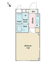 Ｍ．ｂｒｉｇｈｔI 1階1Kの間取り