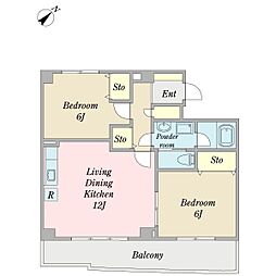 ラークヒルズ 2LDKの間取図画像