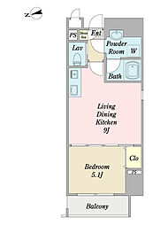 PLAISIRIA九段下 1LDKの間取図画像