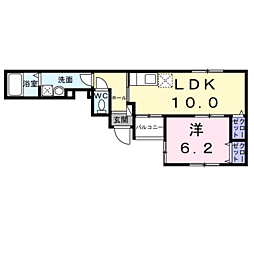 Ｓ．Ｔ．Ｒ 1階1LDKの間取り