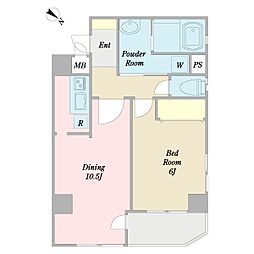 プロシード亀戸 5階1LDKの間取り