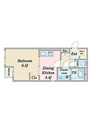 曳舟 ｋａｄｏ 1階1DKの間取り