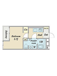 曳舟 ｋａｄｏ 3階1Kの間取り