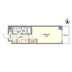 アルファコート八広 5階1Kの間取り
